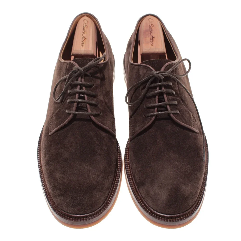 Brunello Cucinelli NWB Derby Dress Shoes Size 42 (US 9) in Brown Suede